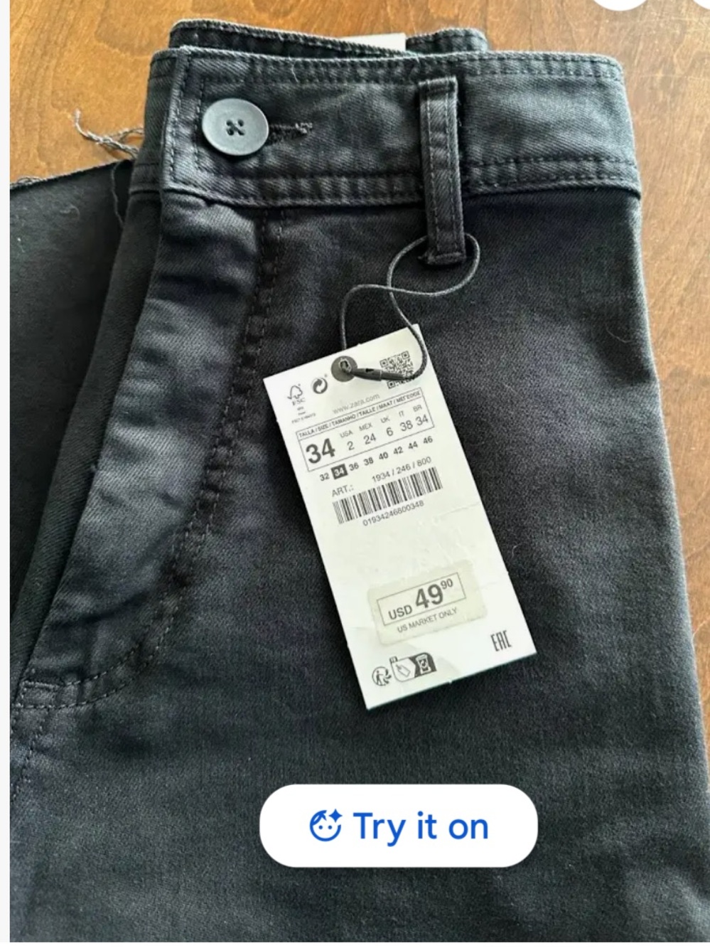 Zara Marine Jeans in Black - Picture 6 of 9